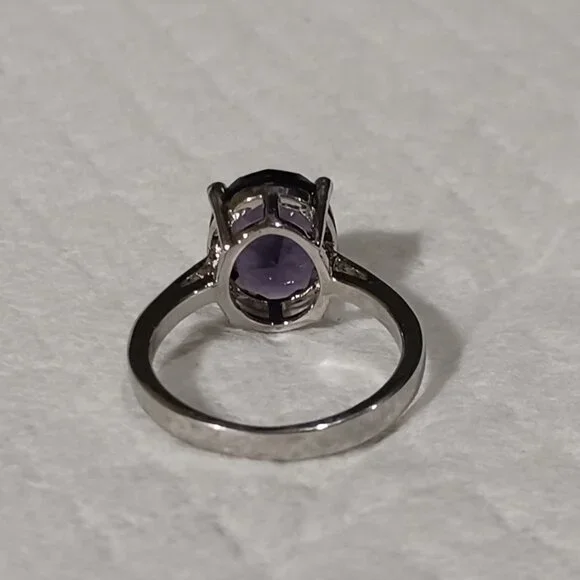 NWOT Silver Amethyst Fashion Jewelry Solitaire Ring Size 7.75 - Picture 12 of 15